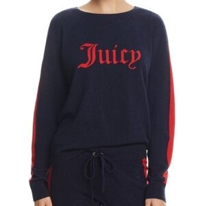 Juicy Couture Black Label Italian Cashmere Striped Sleeve  JUICY Sweater S